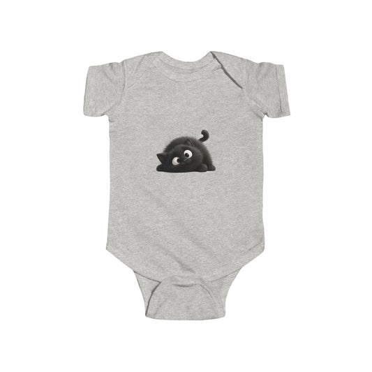 Cute Black Kitten Infant Bodysuit — Playful Baby Onesie