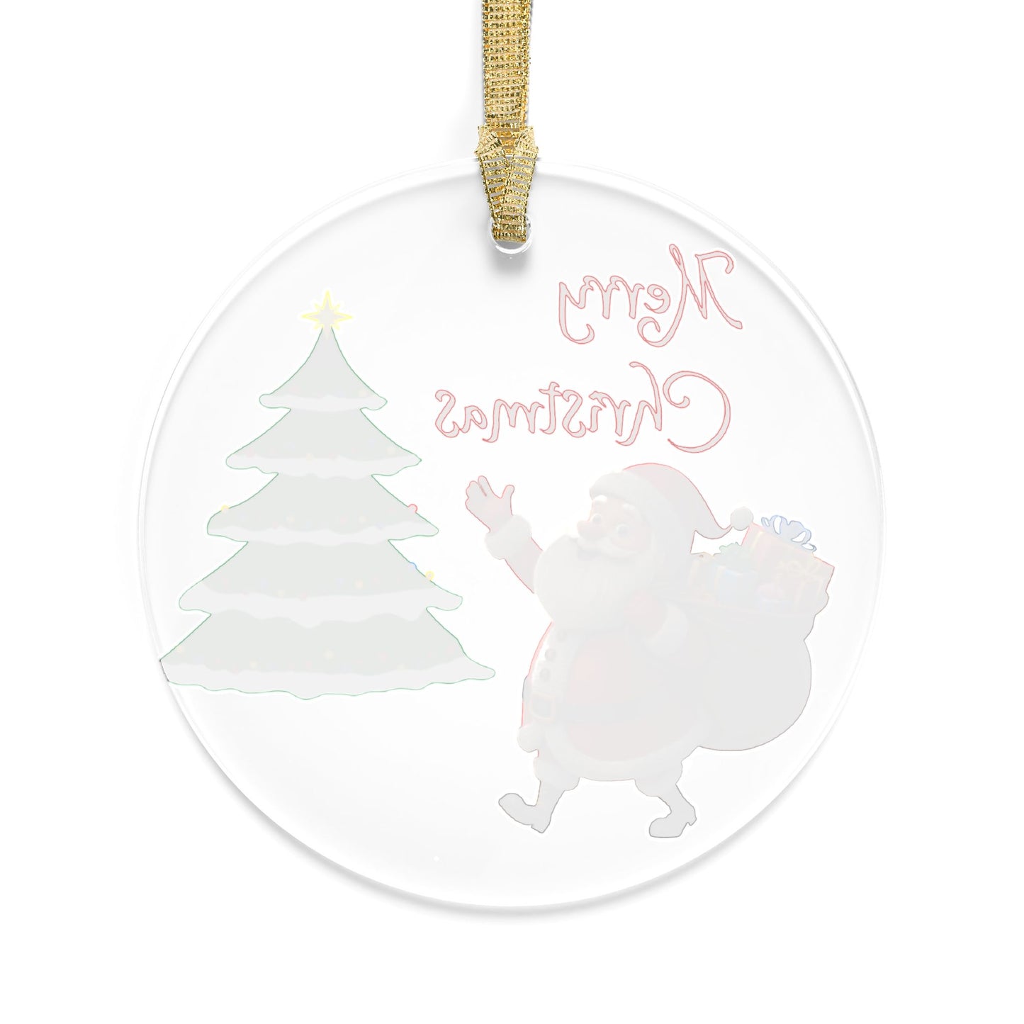 Santa & Christmas Tree Acrylic Ornament — Festive Holiday Decoration