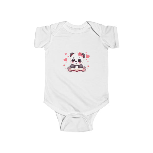 Panda Hearts Infant Bodysuit — Cute Pink Panda Baby Onesie