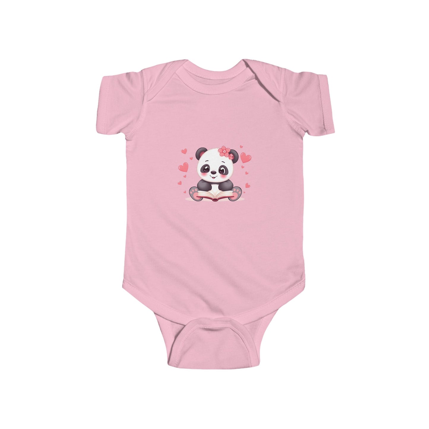 Panda Hearts Infant Bodysuit — Cute Pink Panda Baby Onesie
