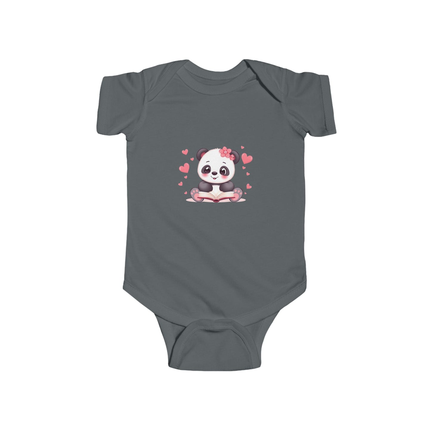Panda Hearts Infant Bodysuit — Cute Pink Panda Baby Onesie