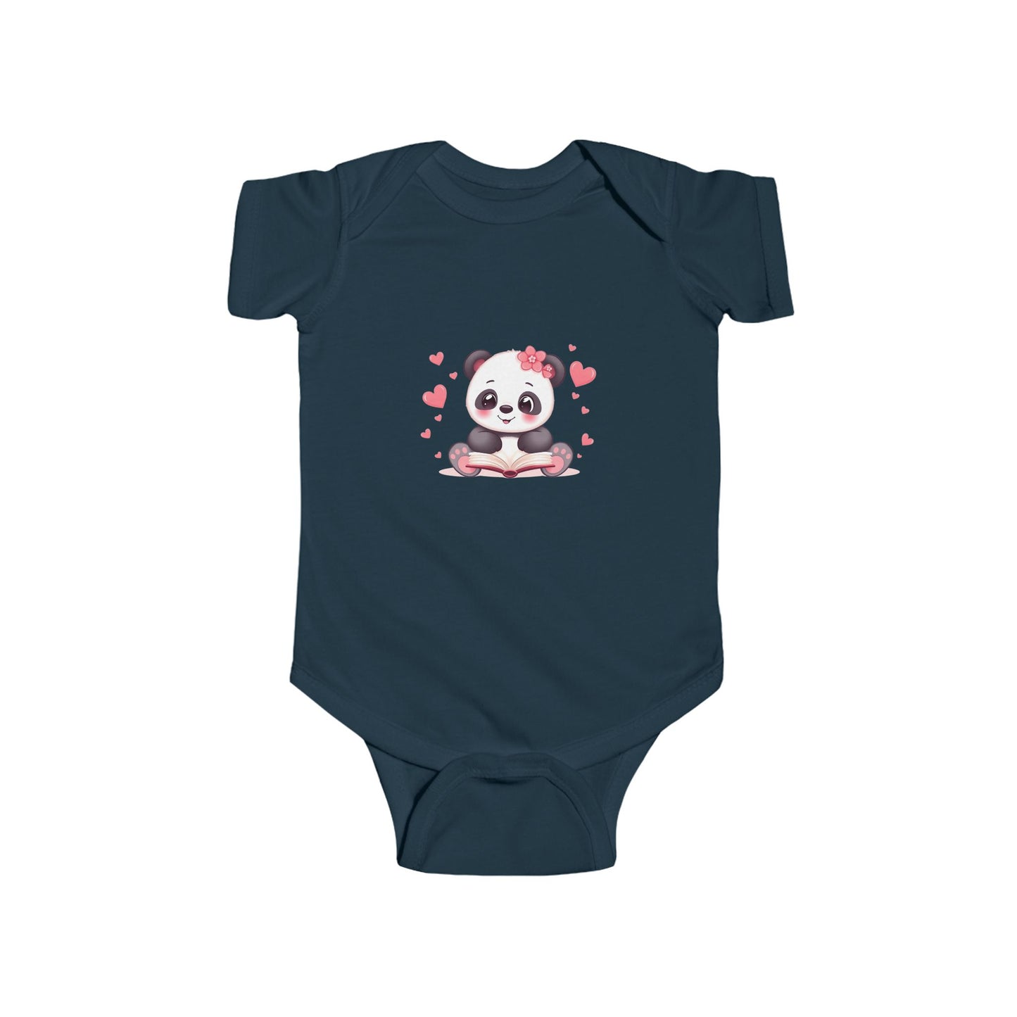 Panda Hearts Infant Bodysuit — Cute Pink Panda Baby Onesie