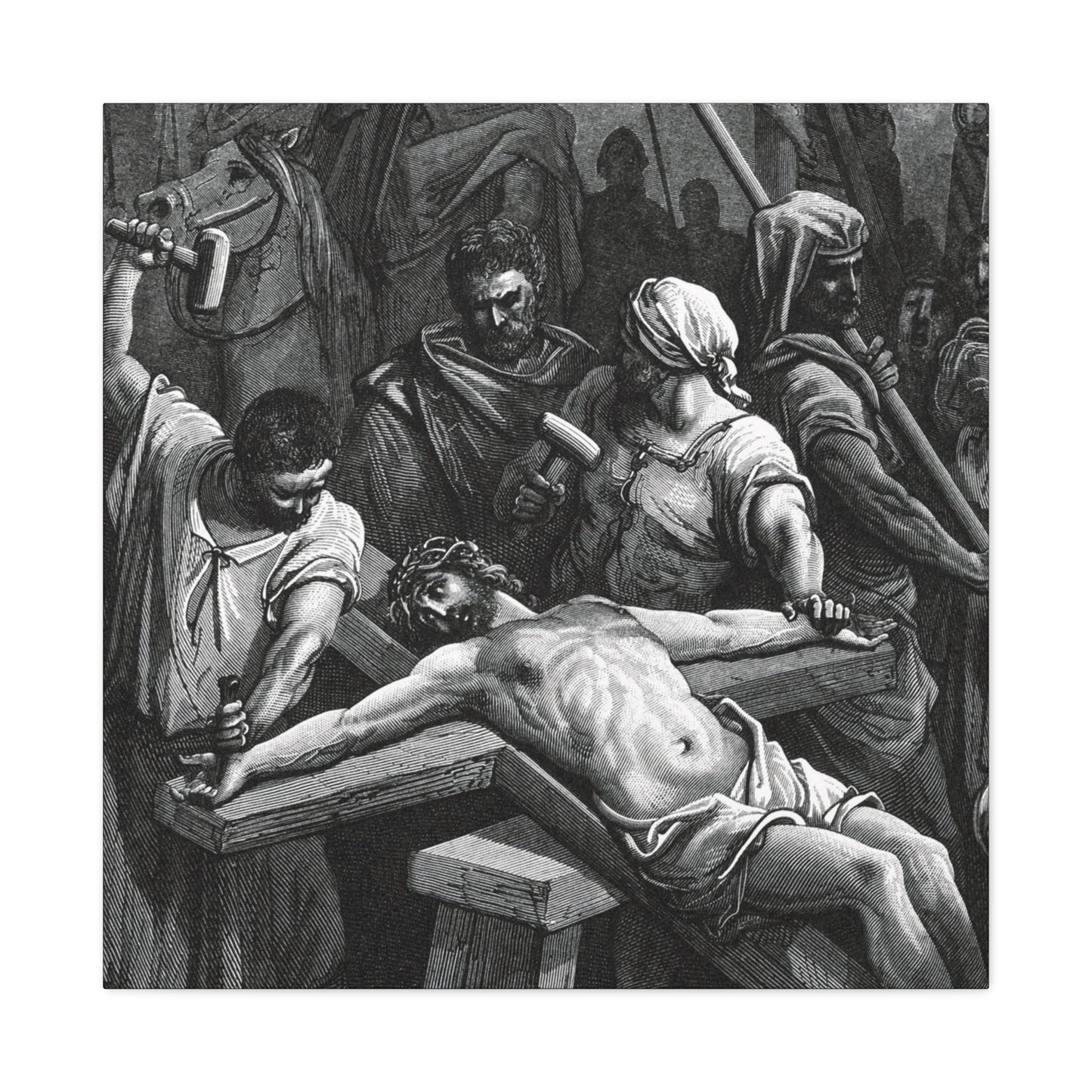Crucifixion Art Matte Canvas Print – Stretched Religious Wall Decor