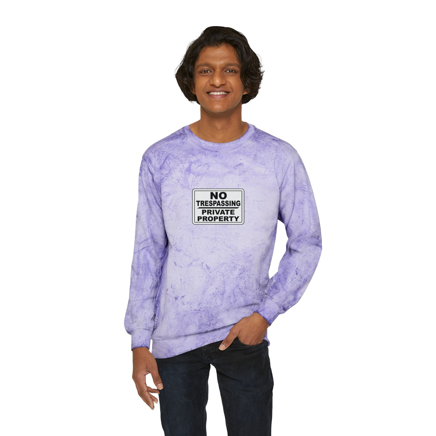 Urban Grunge Crewneck Sweatshirt - No Trespassing Design