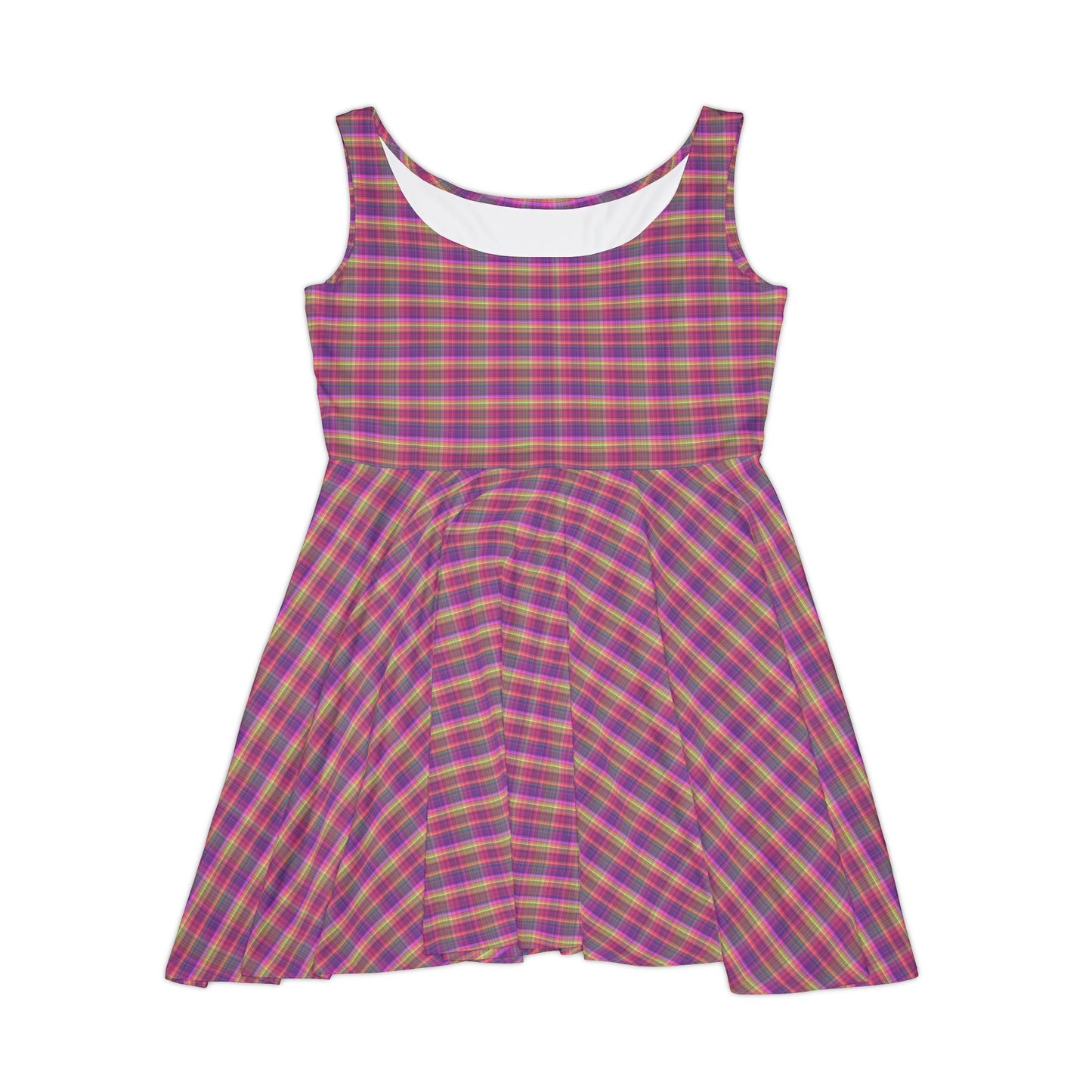 Colorful Women's Skater Dress, Casual Summer Dress, Flowy Dress for Parties, Picnic Outfit, Festival Dress, AOP Style