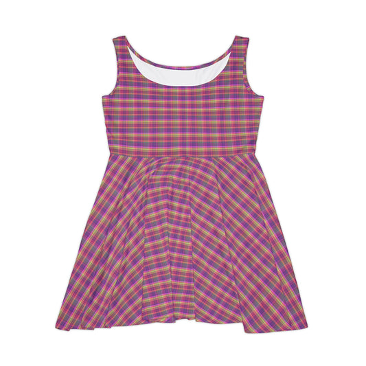 Colorful Women's Skater Dress, Casual Summer Dress, Flowy Dress for Parties, Picnic Outfit, Festival Dress, AOP Style