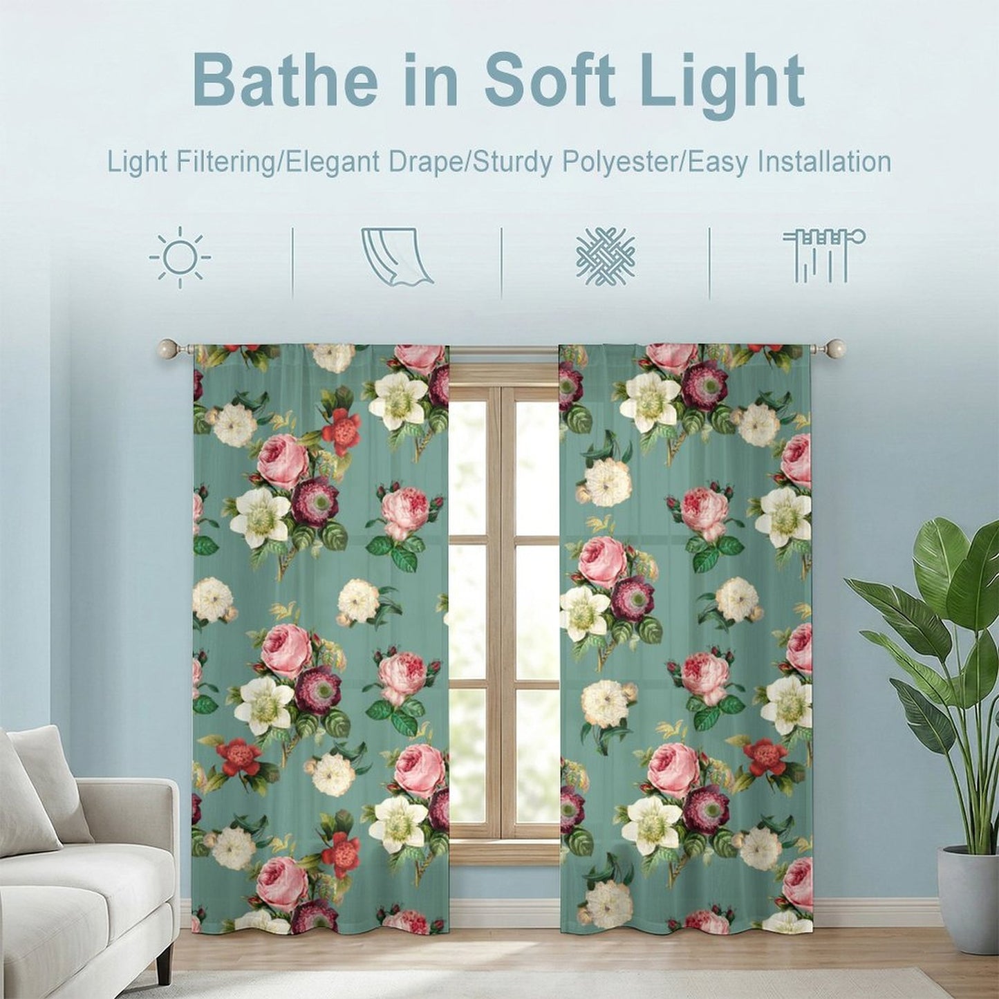 Sheer Curtain Flower