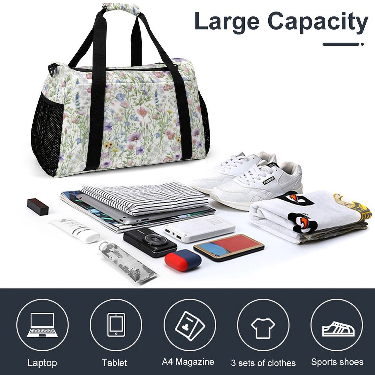 Travel Duffel Bag- Floral