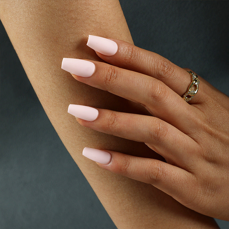 Press-on nails wholesale Solid color short ballet nail matte fake nail wholesale Nail art Press-on nails – Image 11