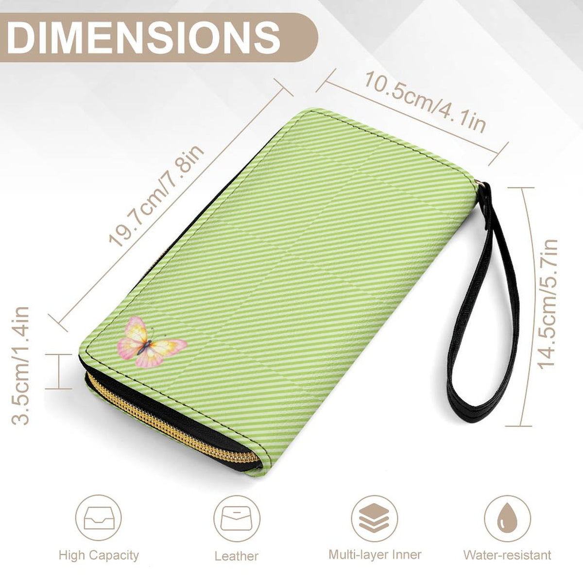 Leather Wallet with Wristlet Strap