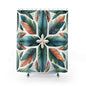 Tropical Leaf Shower Curtain — Boho Green & Terracotta Botanical Bathroom Decor