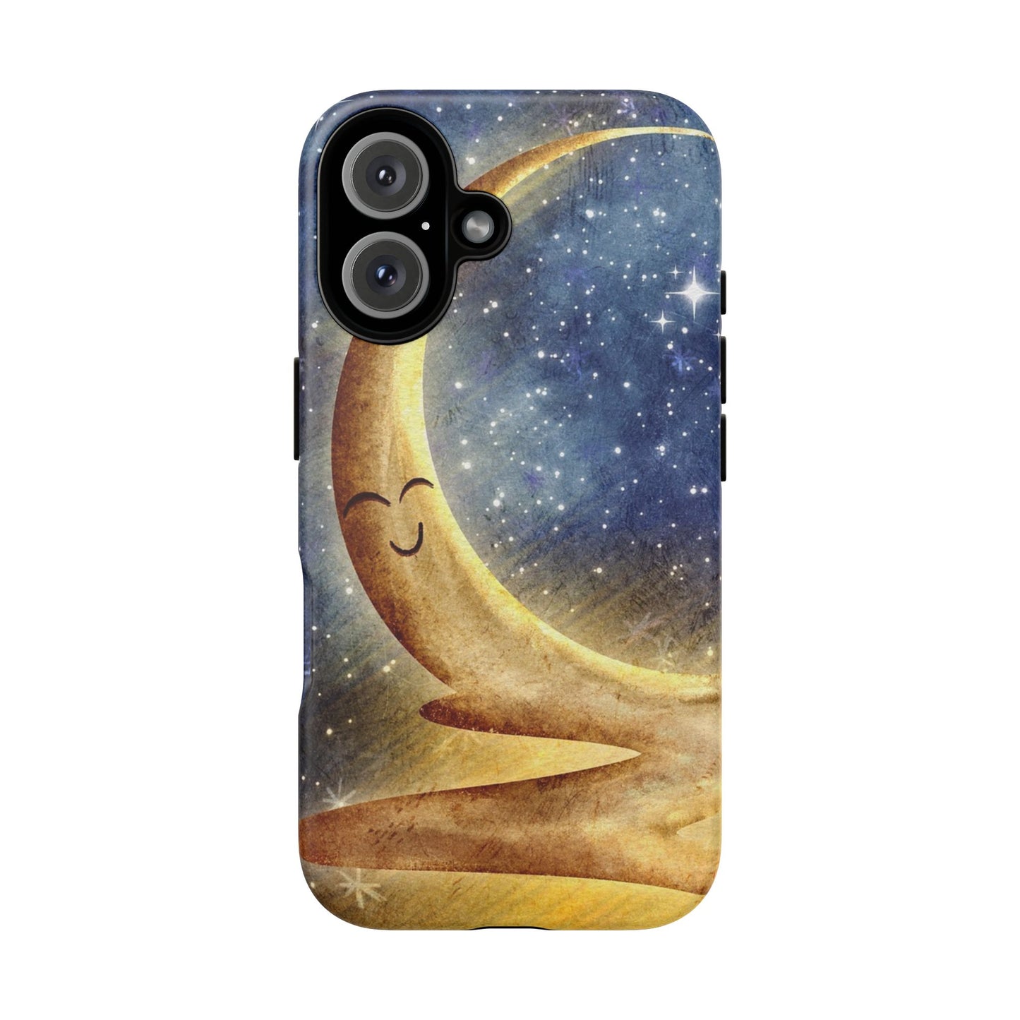 Moonlit Smile Phone Case — Starry Night Crescent Moon iPhone Cover
