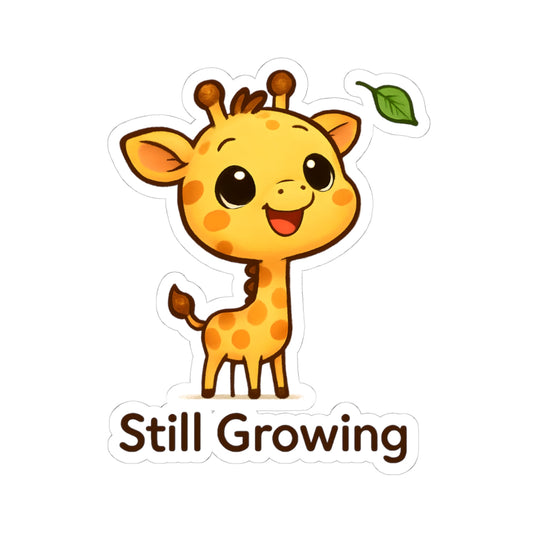 Still Growing Giraffe Sticker — Cute Kids Laptop Decal