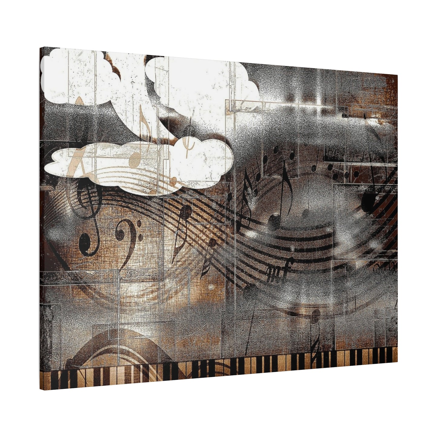 Abstract Musical Notes Matte Stretched Canvas Art (1.25")