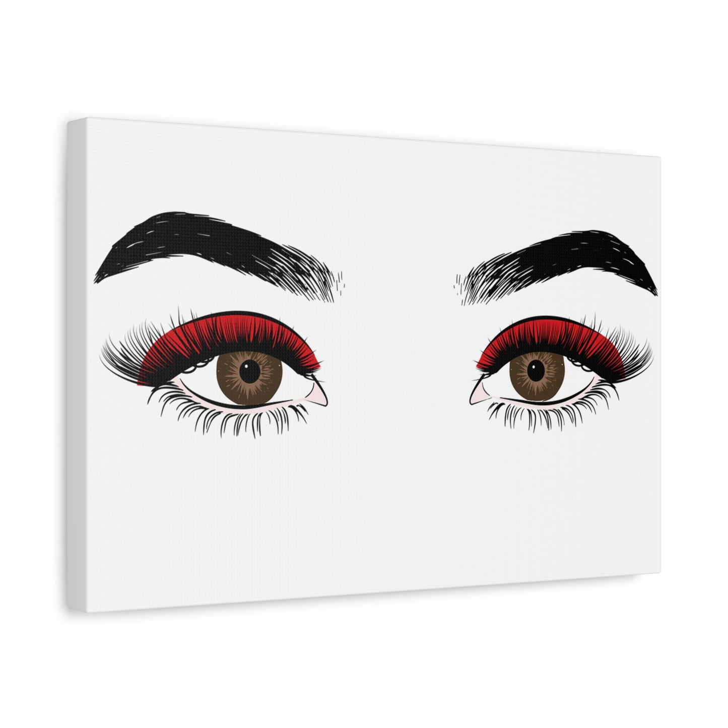 Red Lashes Wall Art Canvas — Glam Eyes Makeup Decor