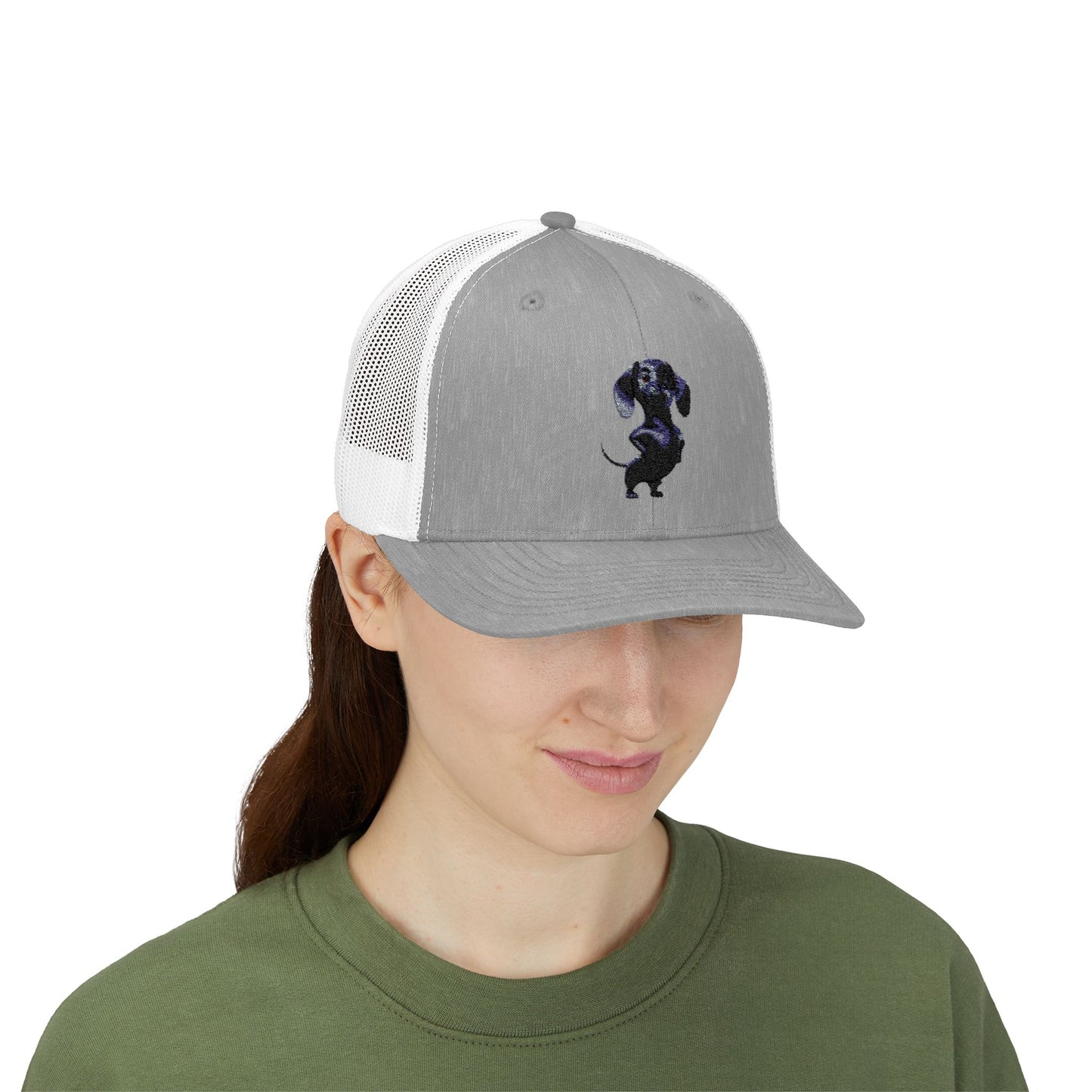 Dachshund Galaxy Trucker Cap – Embroidered Space Sausage Dog Snapback