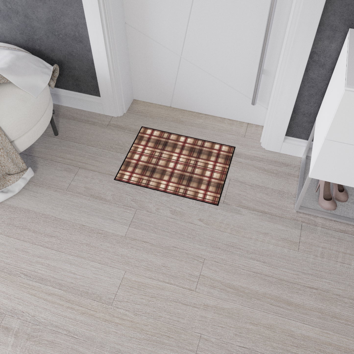 Plaid Floor Mat — Heavy-Duty Non-Slip Rug for Entryway, Kitchen & Mudroom