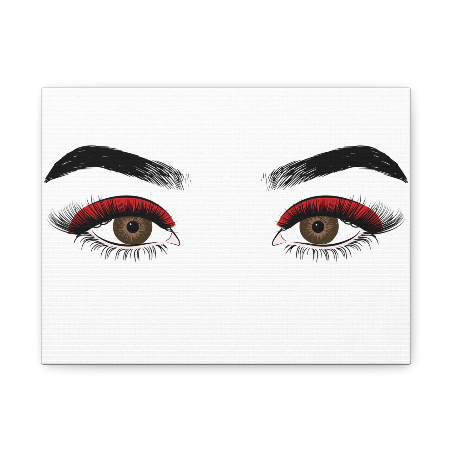 Red Lashes Wall Art Canvas — Glam Eyes Makeup Decor