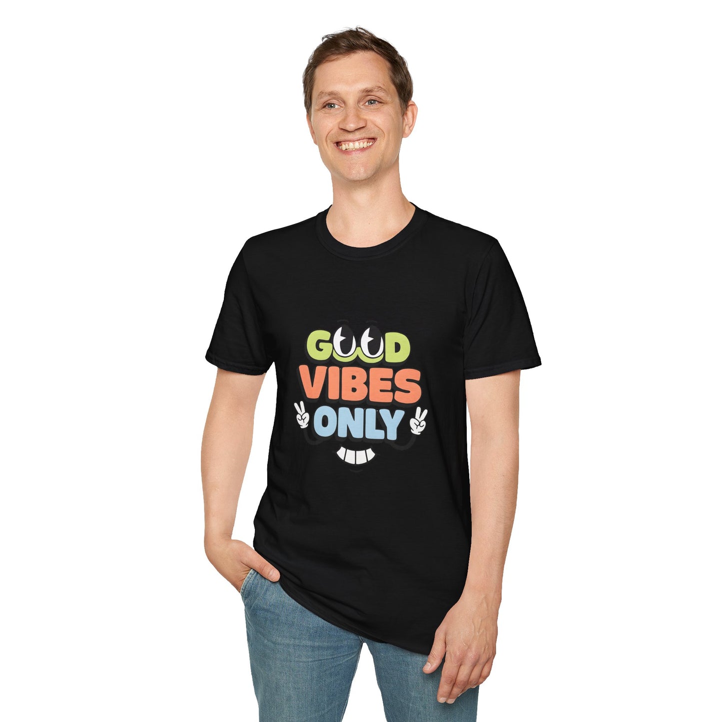 Good Vibes Only T-Shirt — Retro Smiley Graphic Tee