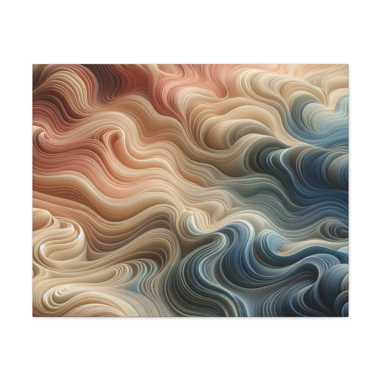 Abstract Swirl Matte Canvas Wall Art — Fluid Earth Tones, Stretched 1.25"