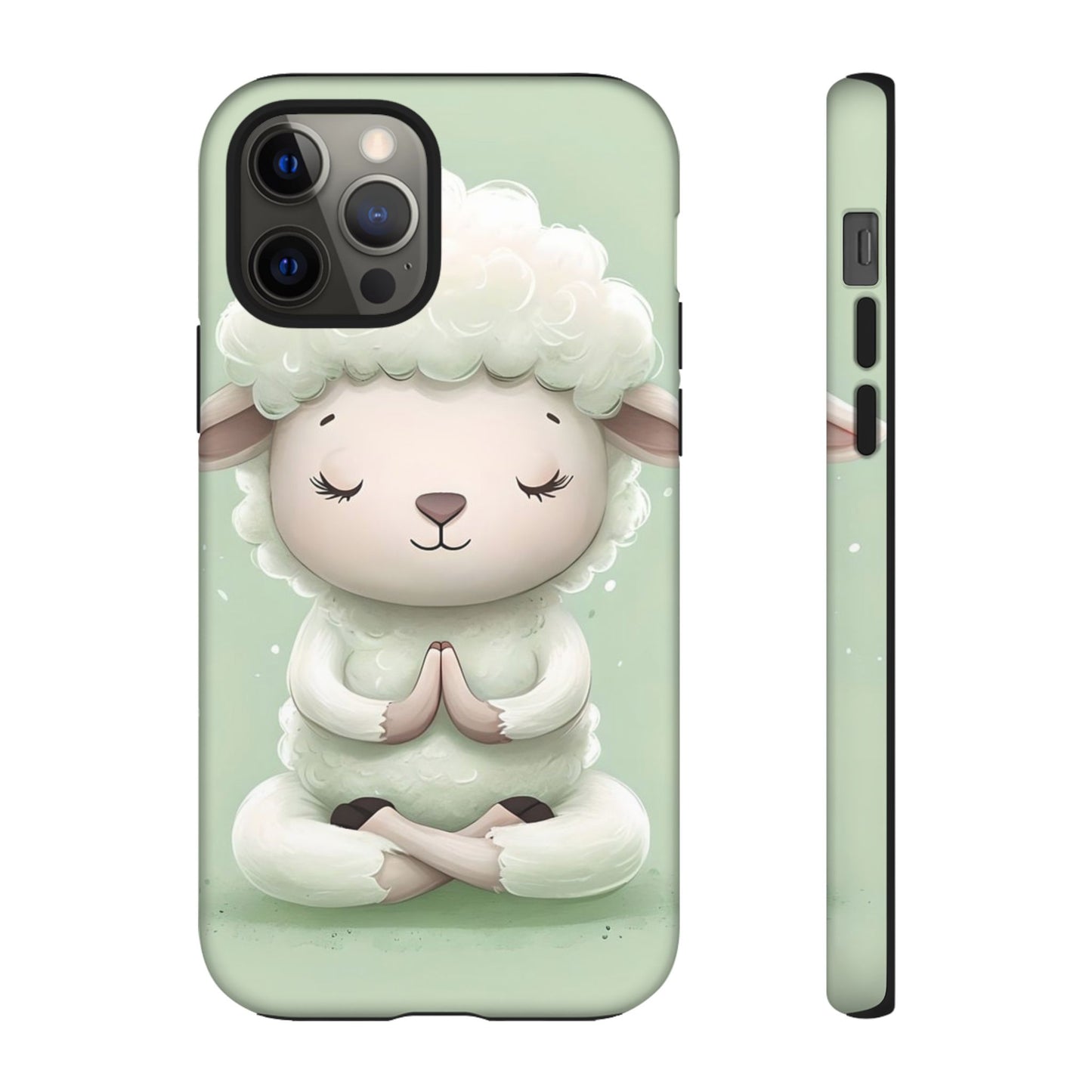 Meditating Lamb Phone Case — Cute Pastel Protective iPhone Cover
