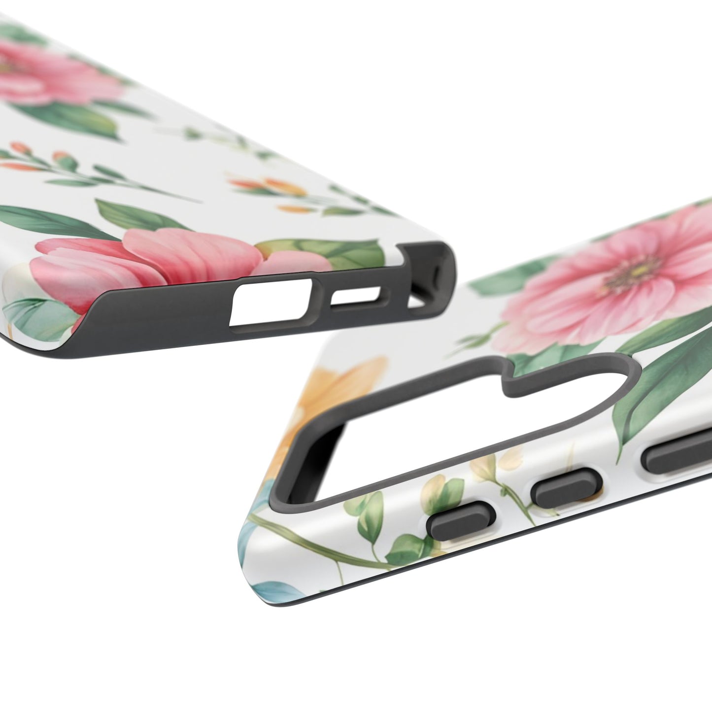 Floral Tough Phone Case — Pink Peony Protective Phone Cover