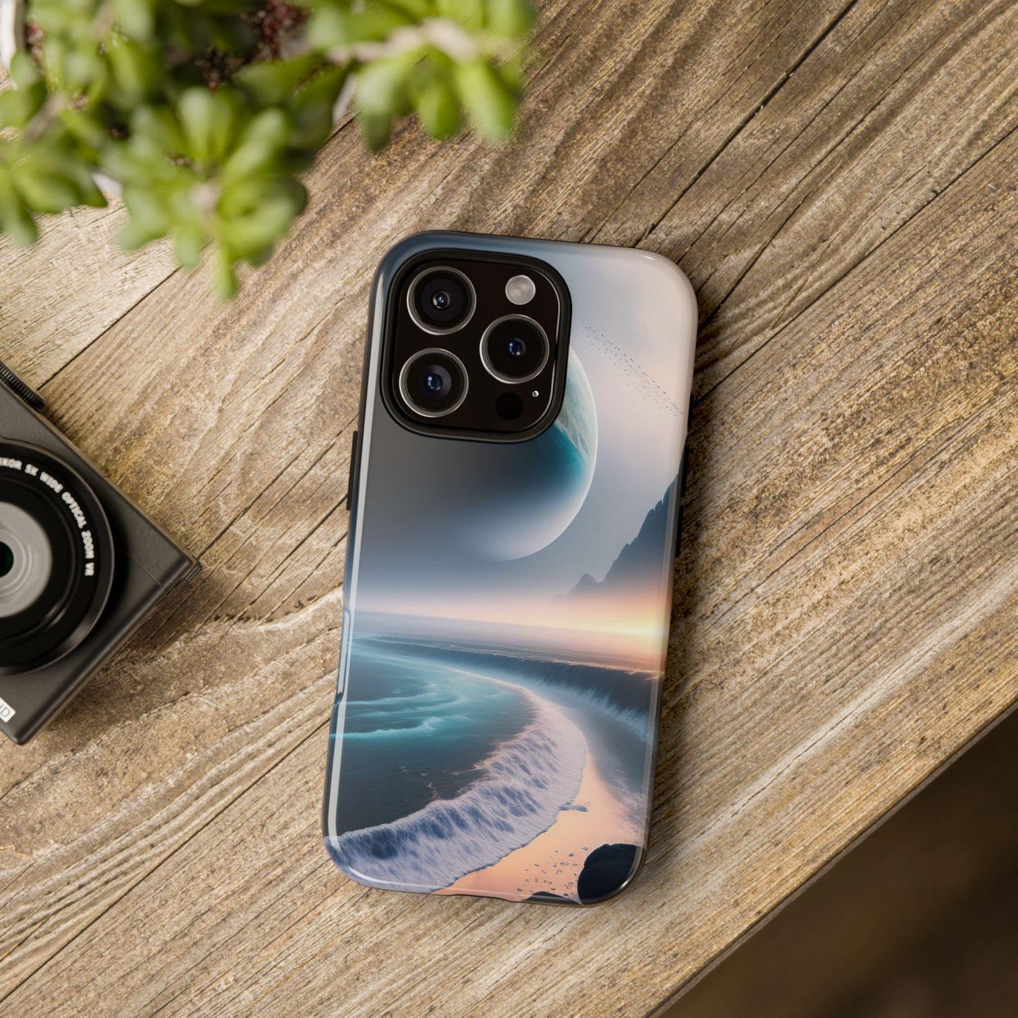 Galaxy Ocean Phone Case — Surreal Planet Beach Tough Case