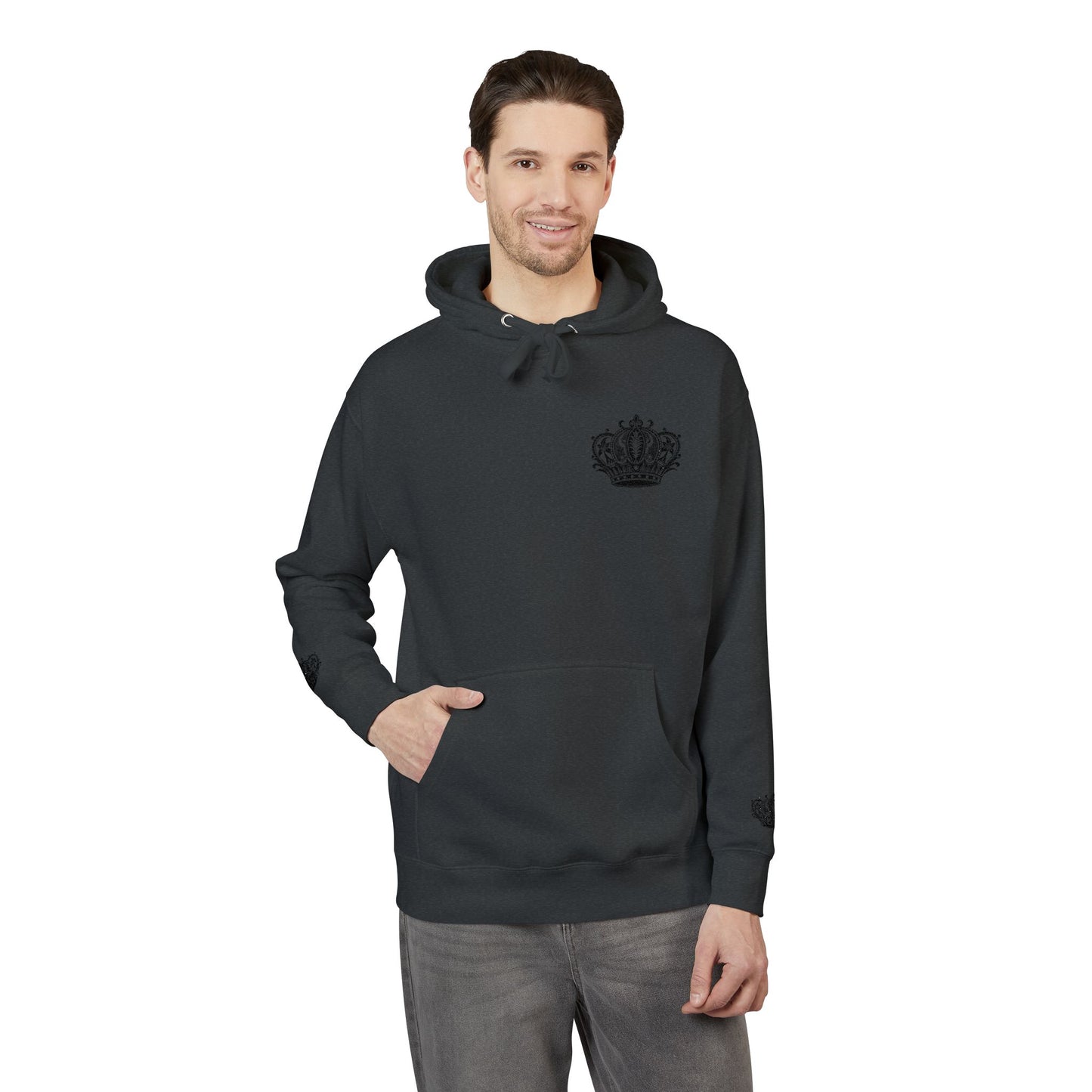 Crown Floral Unisex Fleece Hoodie | Cozy Streetwear, Perfect Gift for Him & Her, Autumn Fashion, Casual Wear, Trendy Outfit