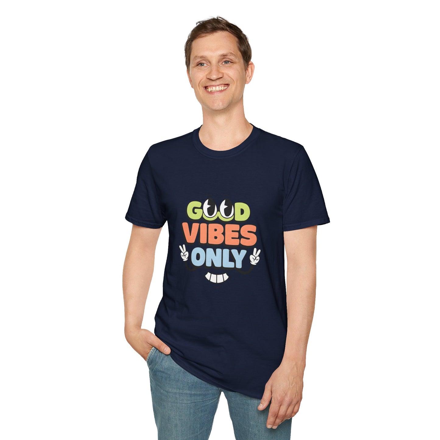 Good Vibes Only T-Shirt — Retro Smiley Graphic Tee