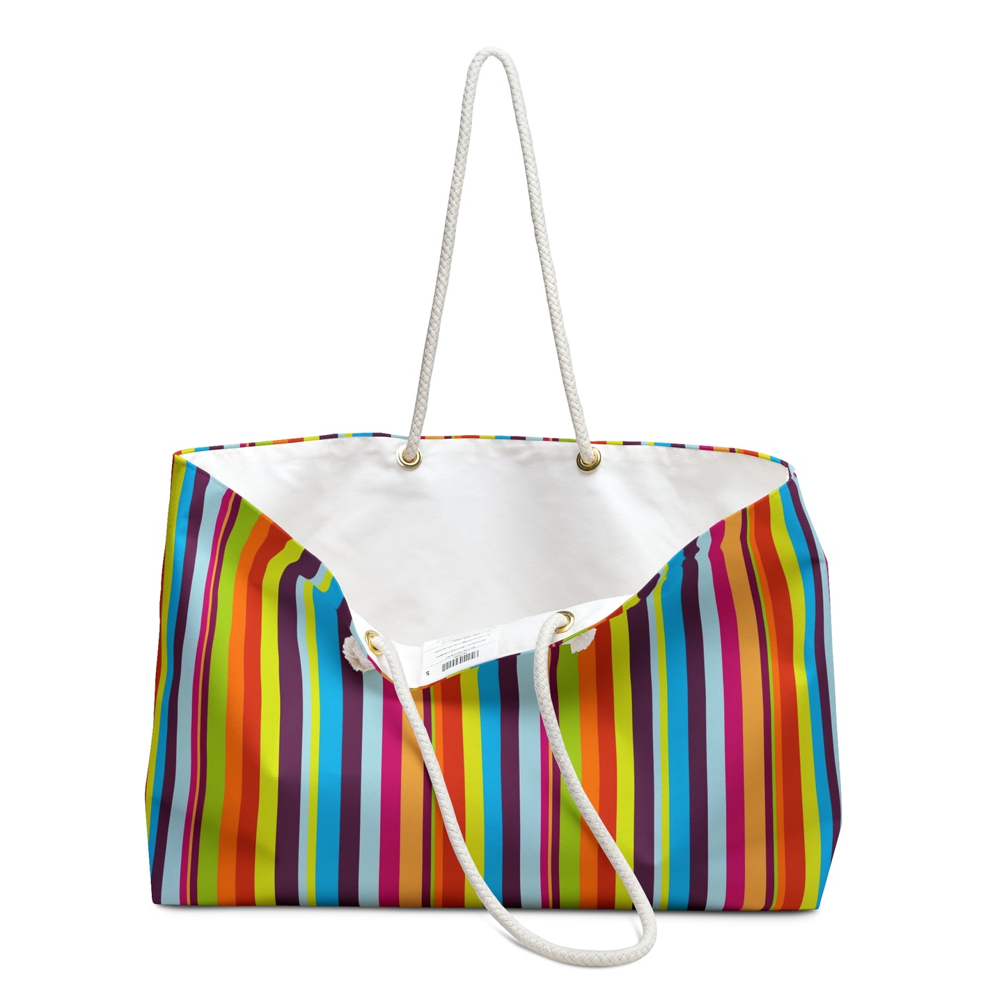 Colorful Stripe Weekender Bag – Large Travel Tote for Beach & Weekend Getaways