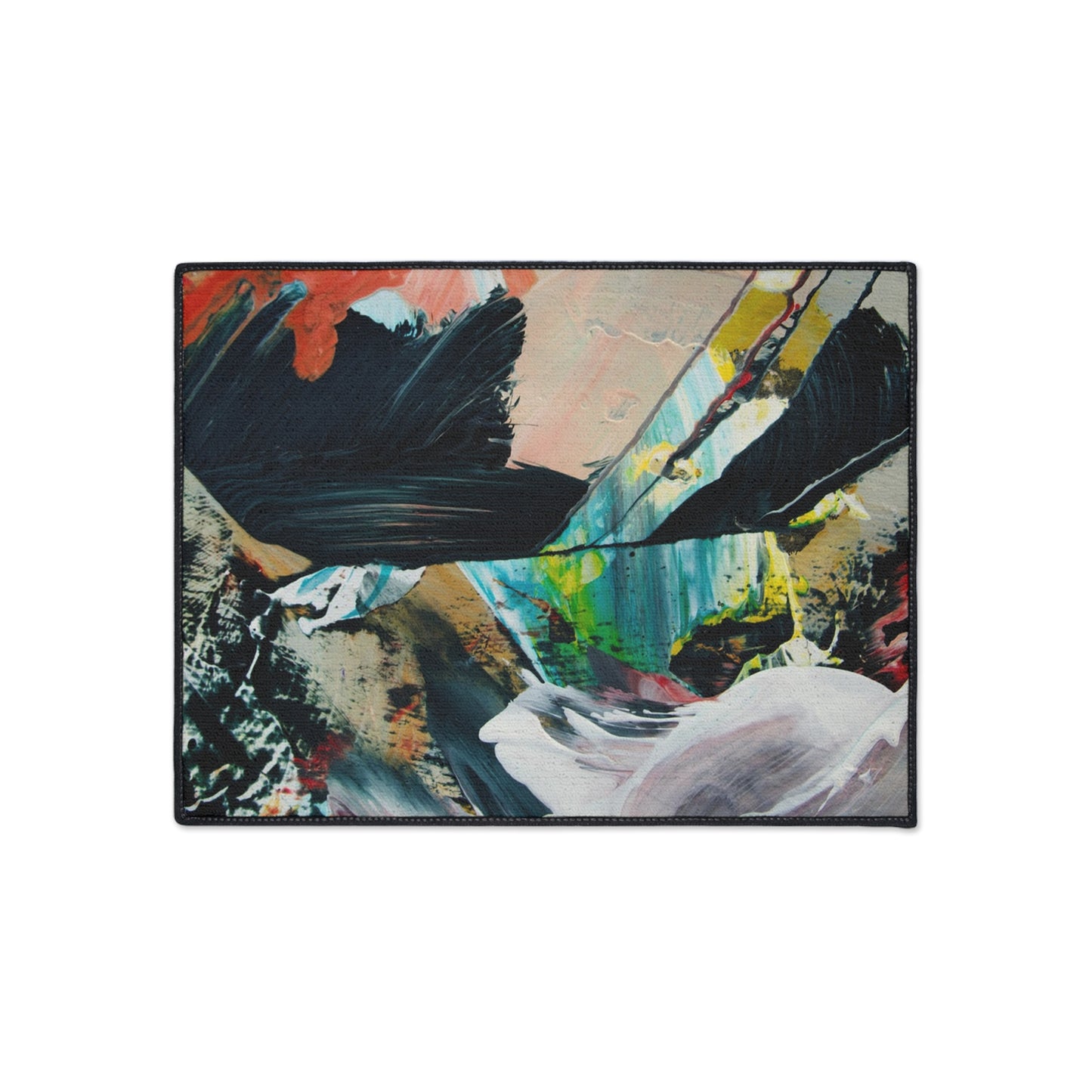 Abstract Color Splash Heavy Duty Floor Mat — Durable Artistic Entrance Rug