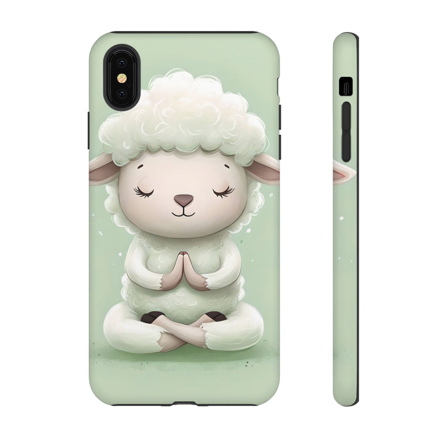 Meditating Lamb Phone Case — Cute Pastel Protective iPhone Cover