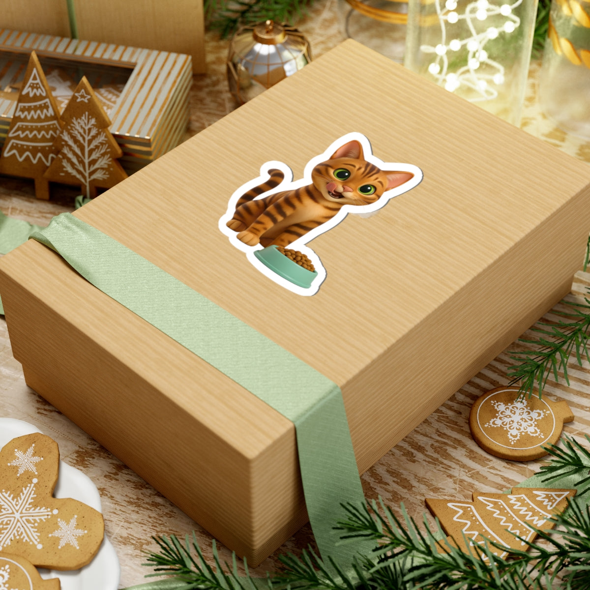 Playful Cat Kiss-Cut Stickers - Cute Pet Decor for Cat Lovers