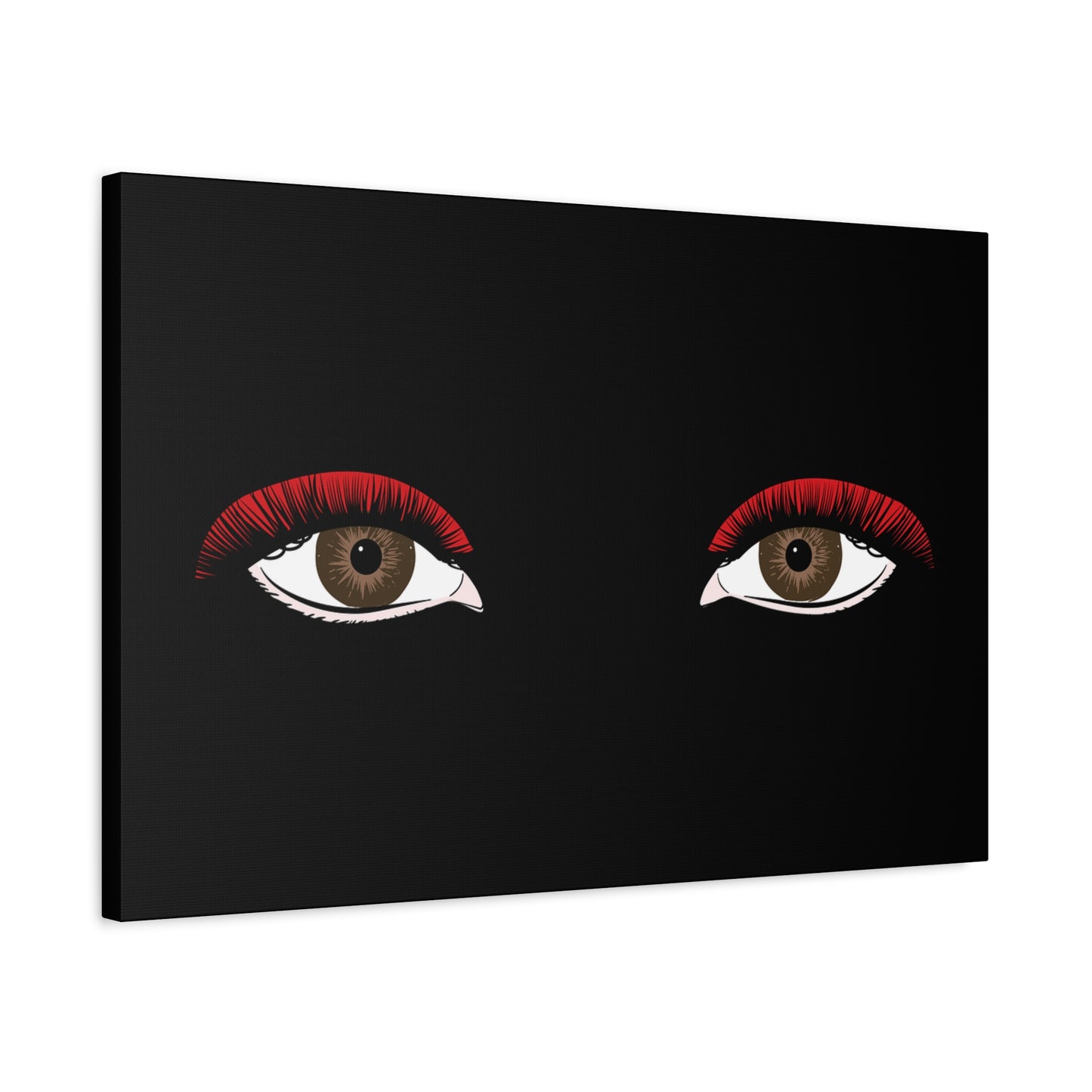 Red Lashes Wall Art Canvas — Glam Eyes Makeup Decor