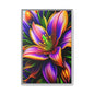 Vibrant Neon Floral Matte Canvas Print — Framed Wall Art