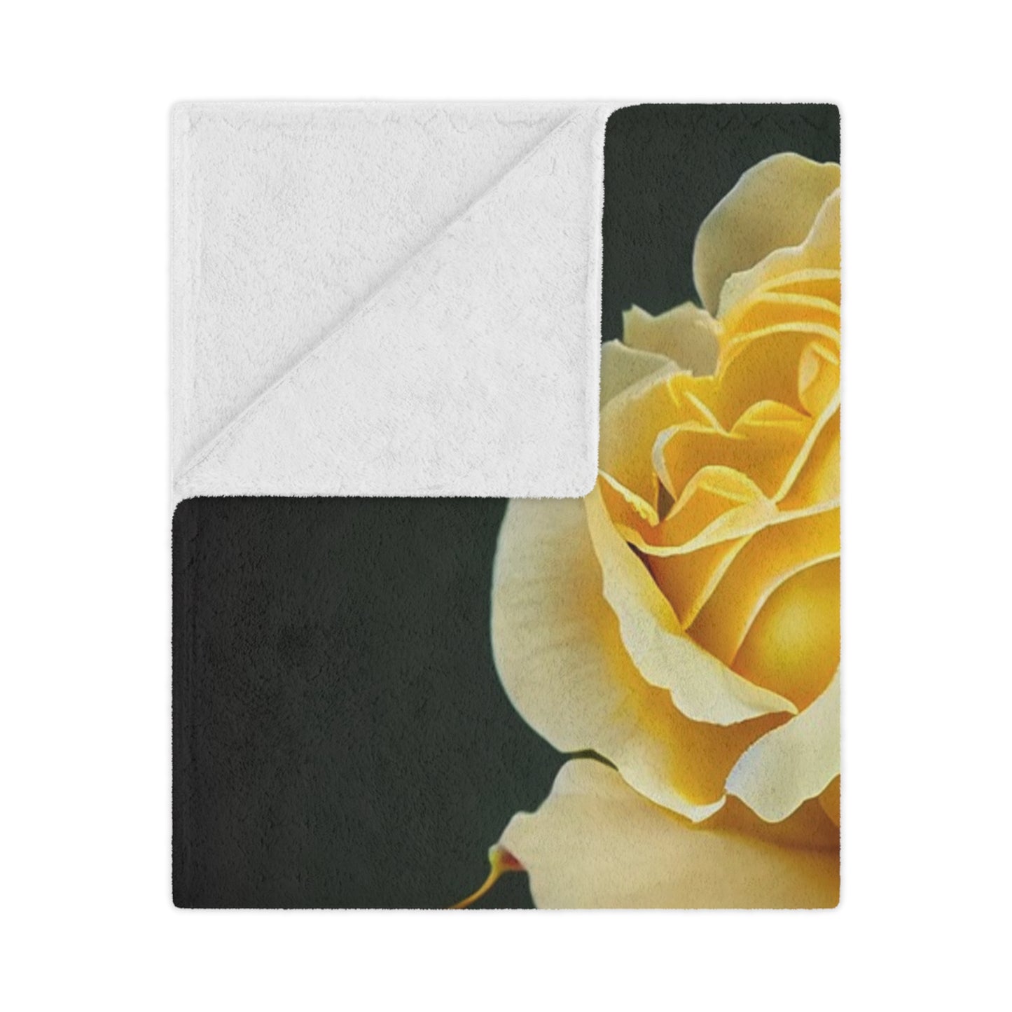 Yellow Rose Minky Blanket — Vintage Botanical Throw for Bedroom & Living Room