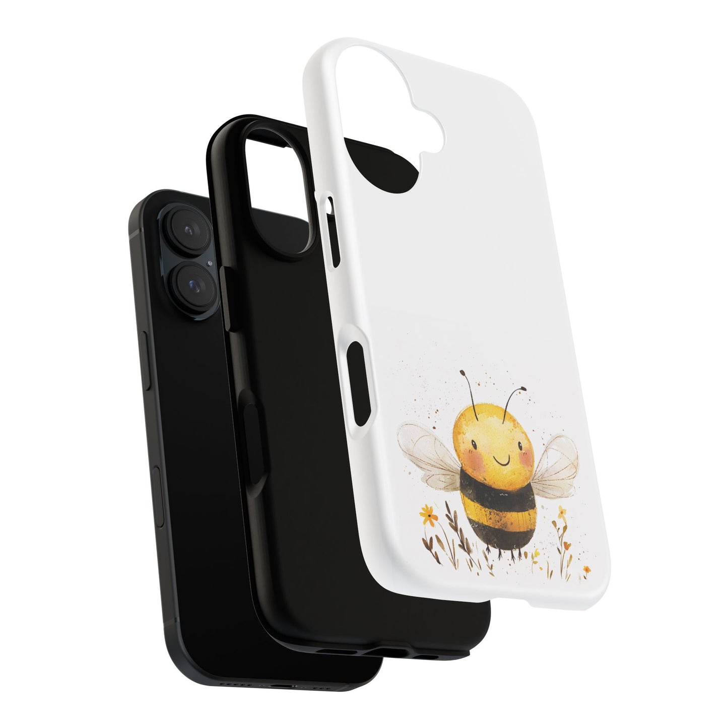 Bee Phone Case, Cute Bee Design, Tough Phone Cover, Gift for Nature Lovers, Floral Bee Mobile Case, Bee-themed Accessory