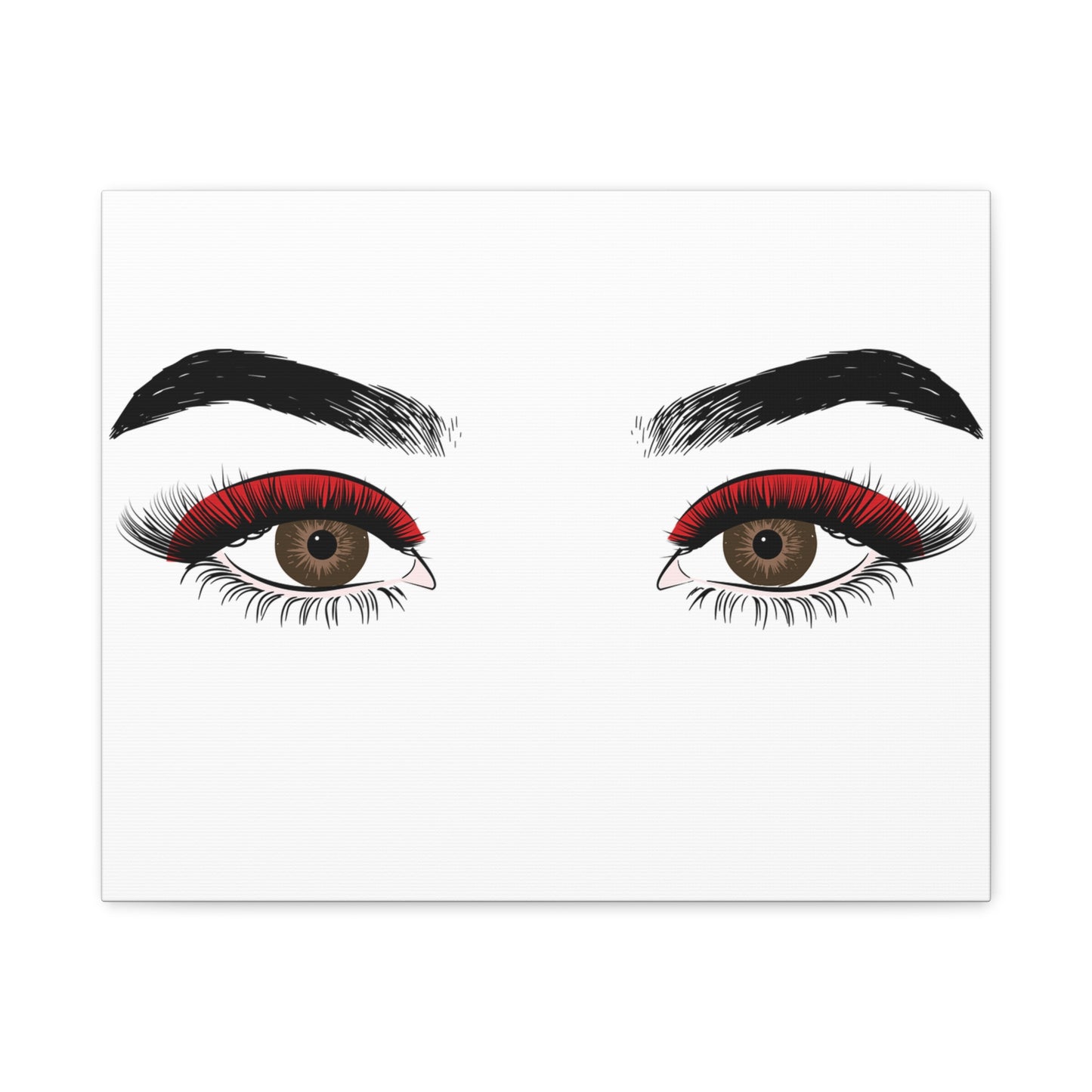 Red Lashes Wall Art Canvas — Glam Eyes Makeup Decor
