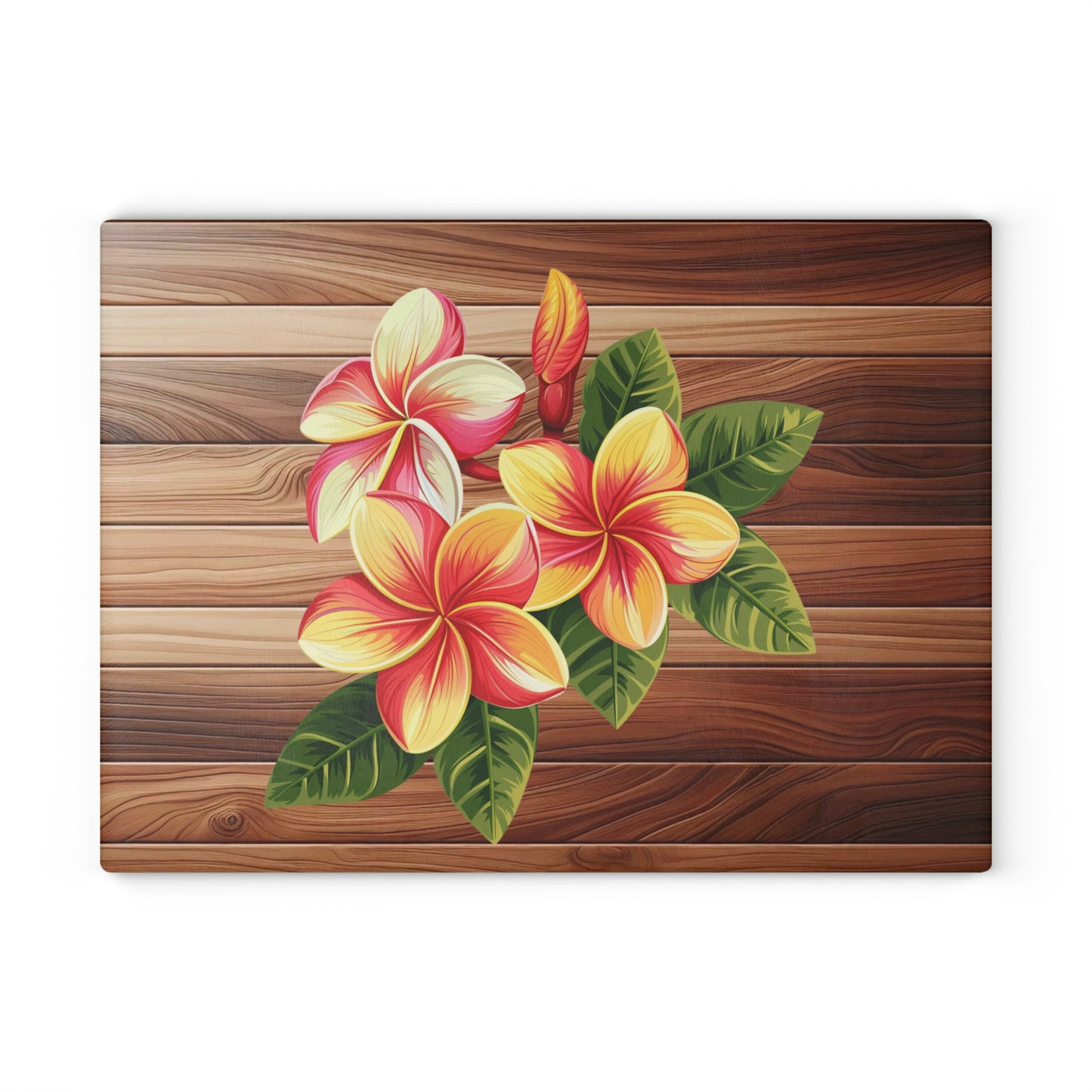 Tropical Floral Glass Cutting Board