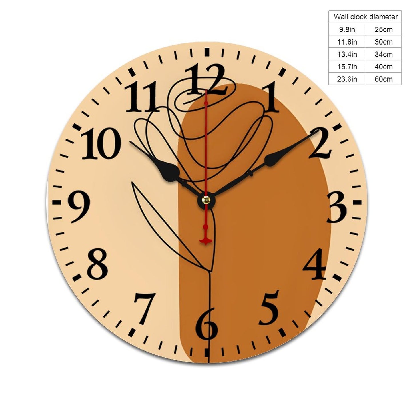 Wooden Wall Clock-9.84"x9.84"/ 25x25cm