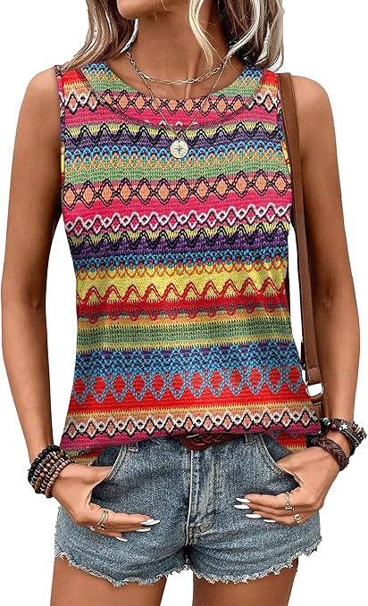 Tank Tops for Women Summer Outfits 2026 Crewneck Spring Casual Sleeveless Shirts Blouses Clothing