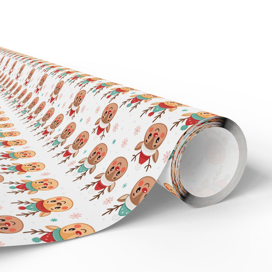 Gingerbread Pattern Wrapping Paper — Festive Holiday Gift Wrap (Roll)