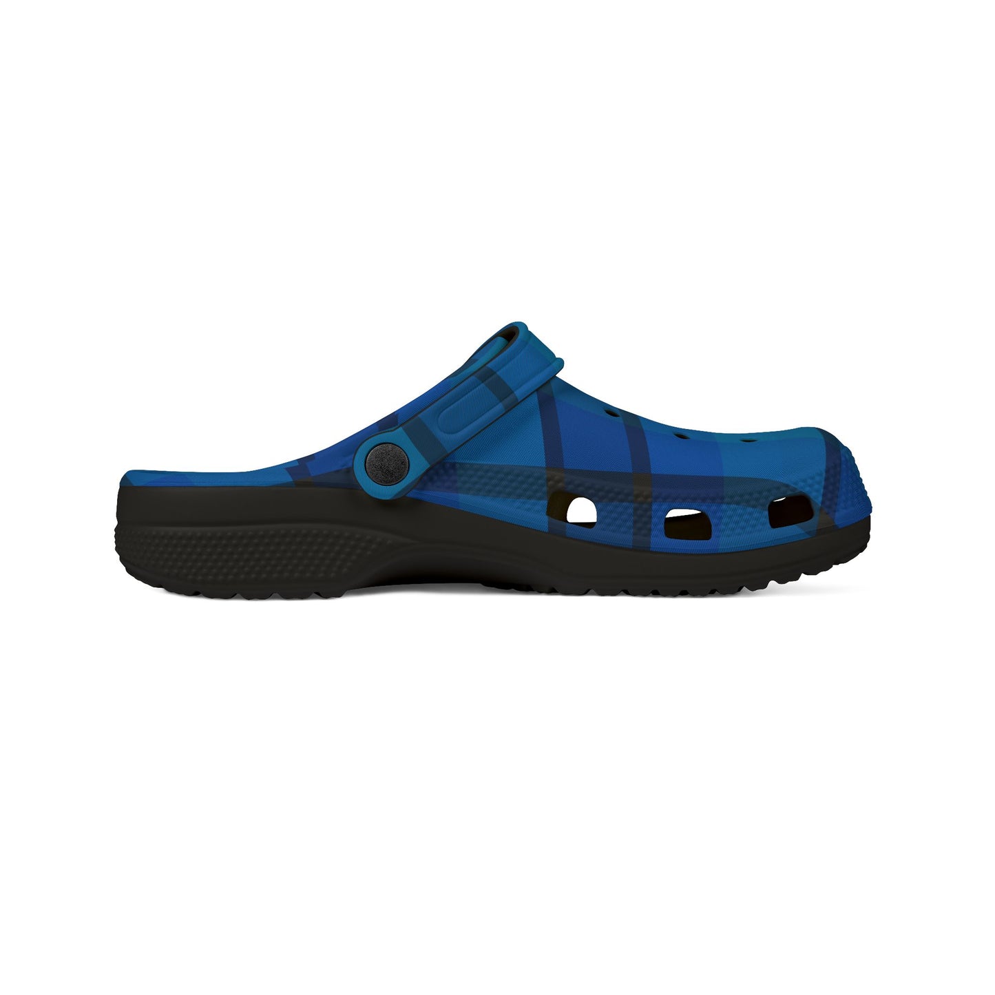 Blue Plaid EVA Foam Clogs — Lightweight Waterproof Garden Shoes