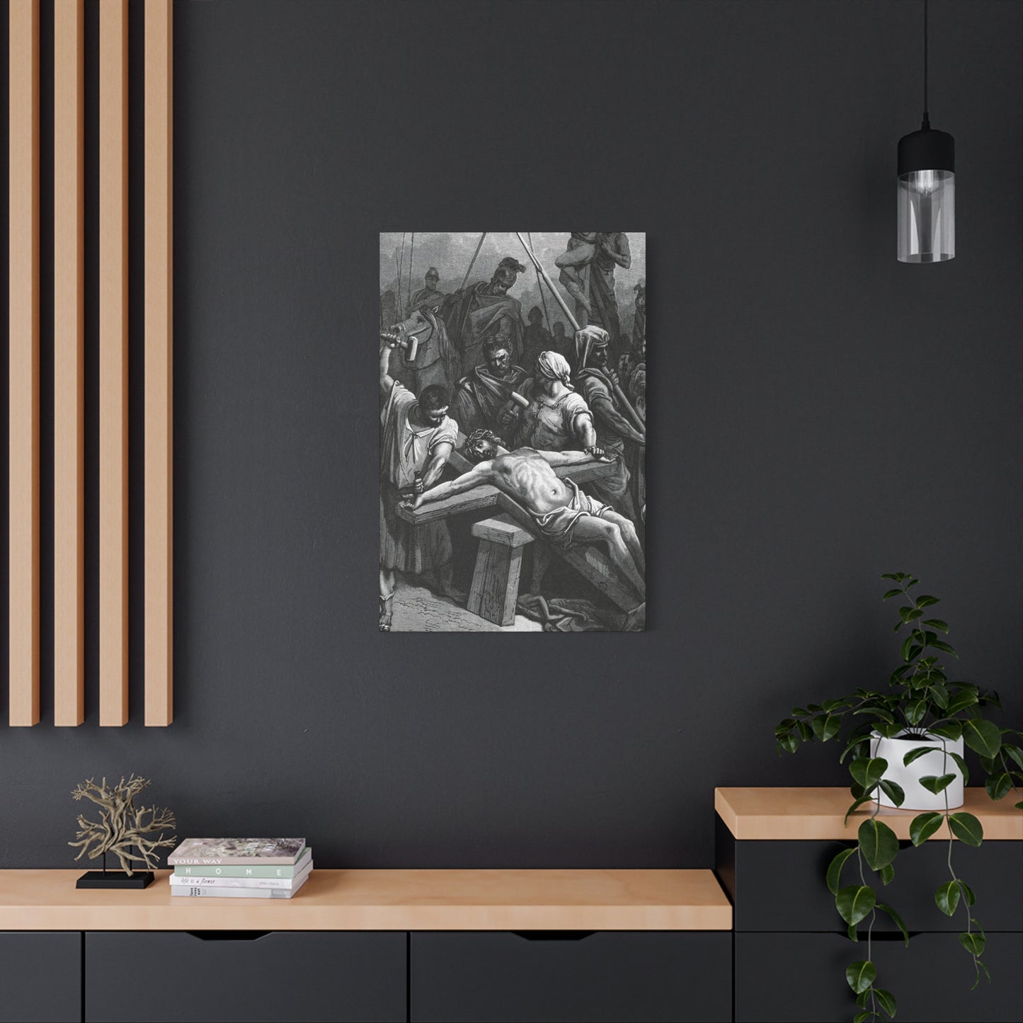 Crucifixion Art Matte Canvas Print – Stretched Religious Wall Decor