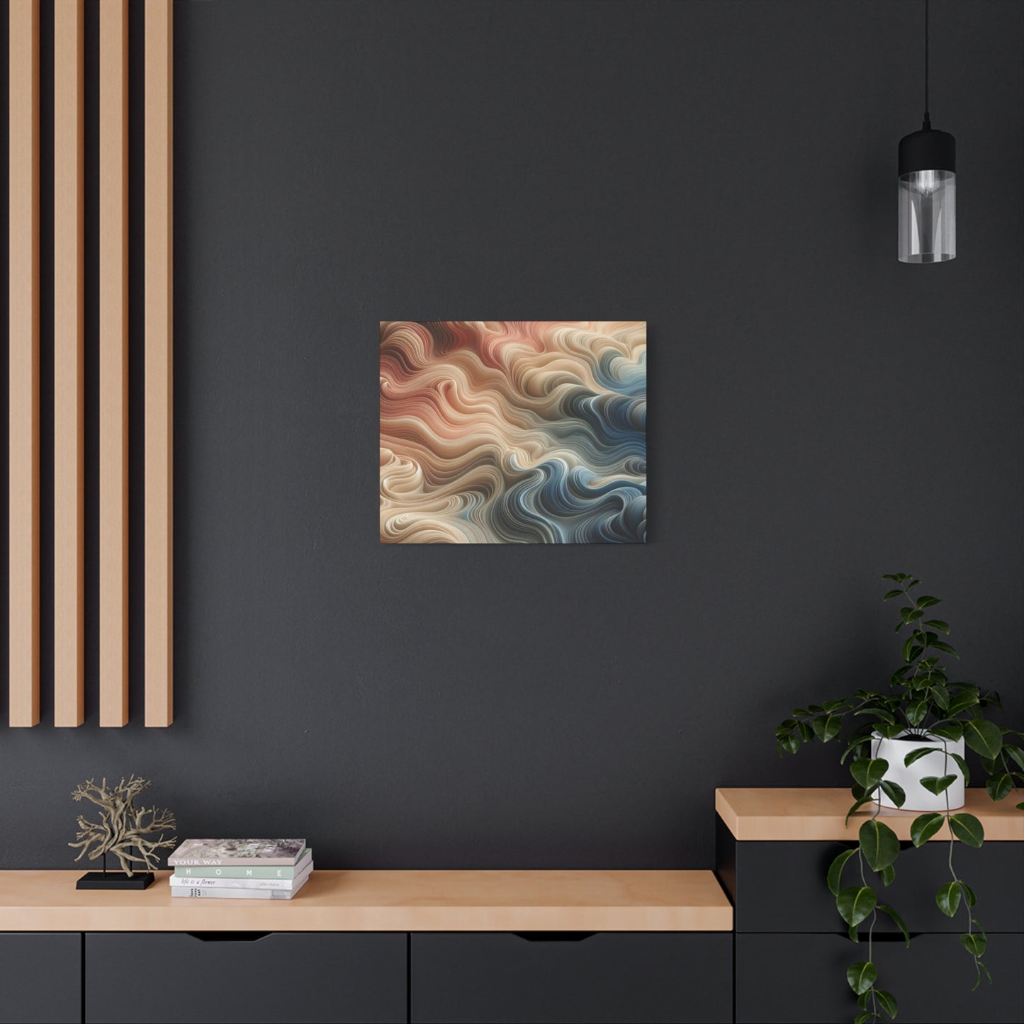 Abstract Swirl Matte Canvas Wall Art — Fluid Earth Tones, Stretched 1.25"