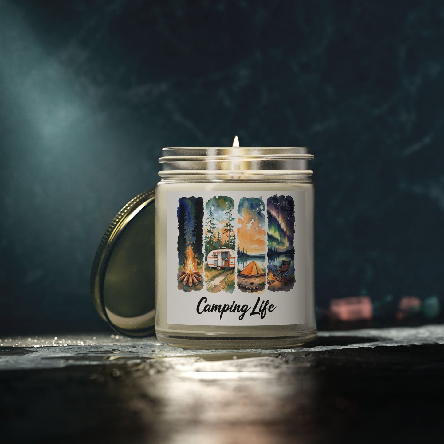 Coconut Apricot Scented Candle — Camping Life 4oz/9oz