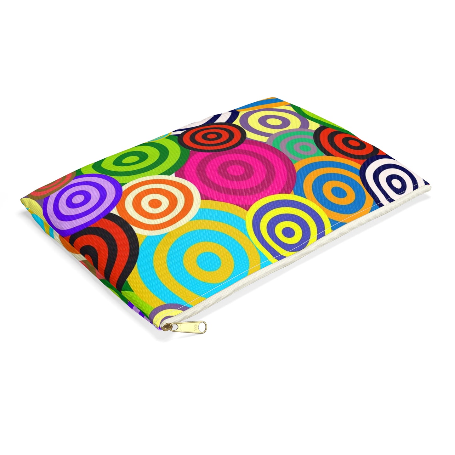 Colorful Circle Accessory Pouch, Fun Travel Organizer, Makeup Bag