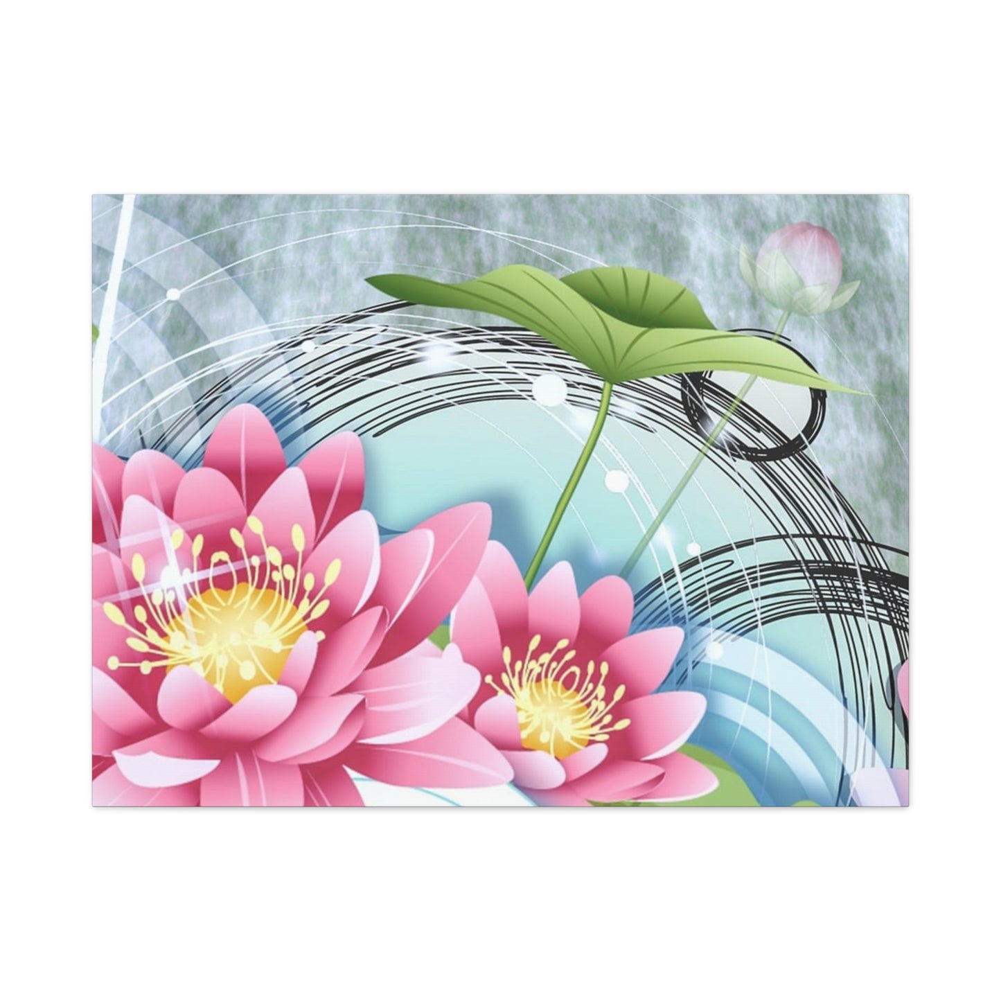 Lotus Blossom Matte Canvas Wall Art — Stretched 1.25" Decorative Print