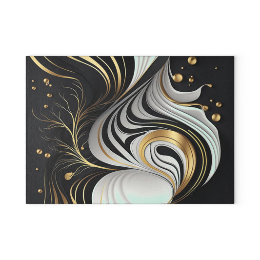 Elegant Abstract Glass Cutting Board