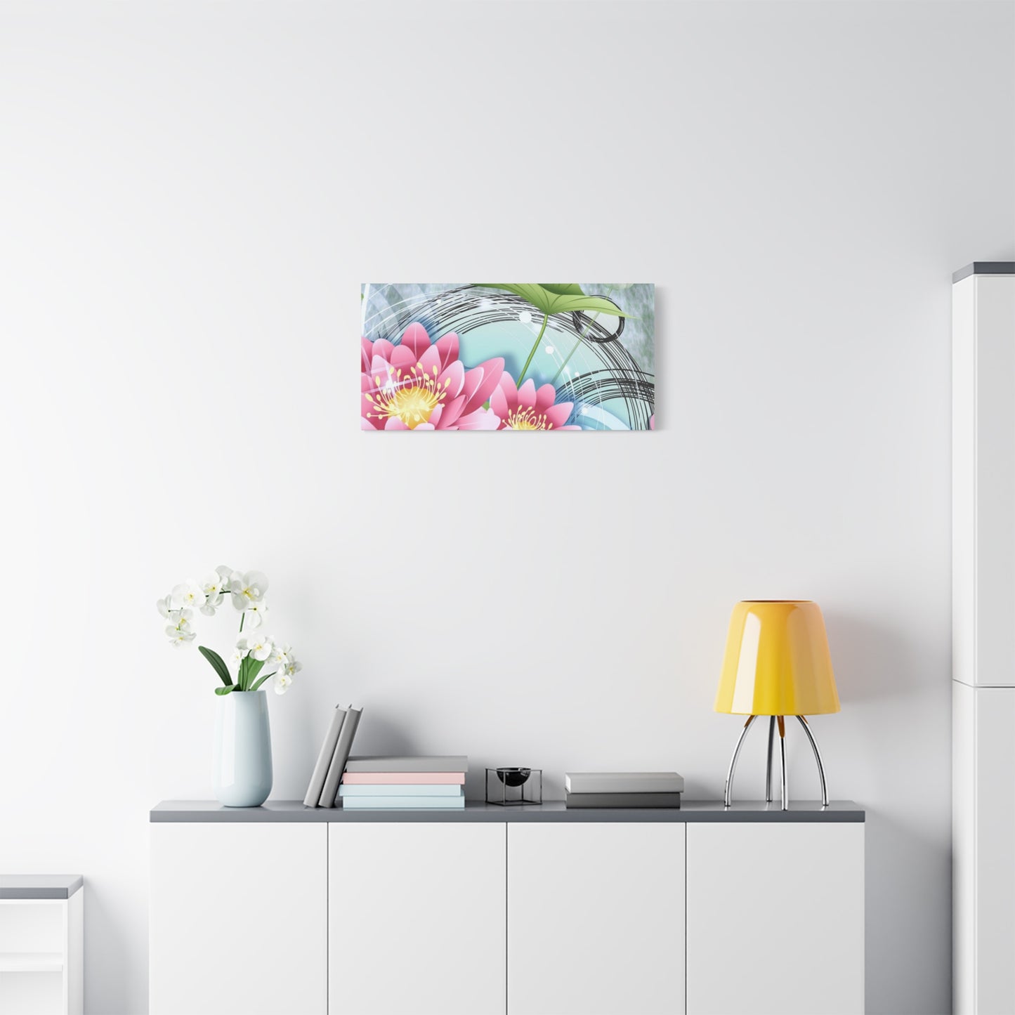 Lotus Blossom Matte Canvas Wall Art — Stretched 1.25" Decorative Print